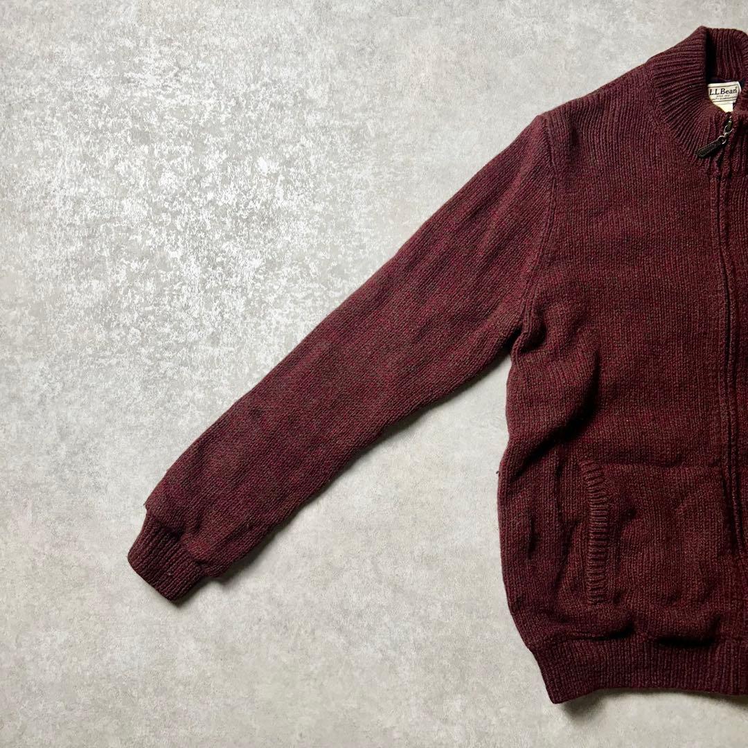 L.L.BEAN ドライバーズニット ラムウール100% チェックライナー L