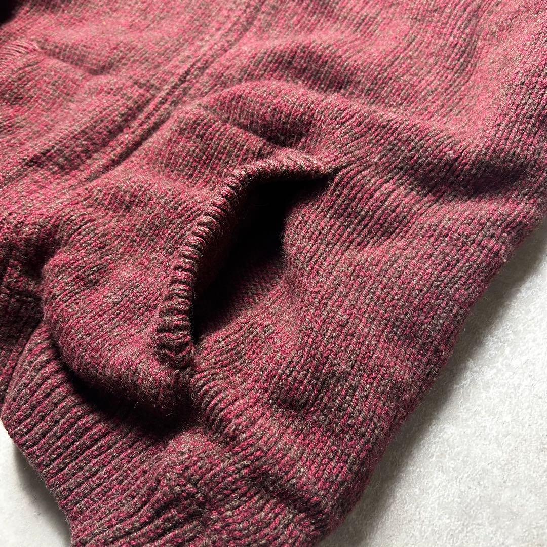 L.L.BEAN ドライバーズニット ラムウール100% チェックライナー L