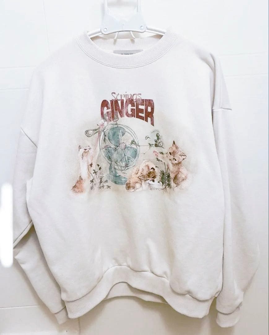 ずとまよ ジンジャーストリングスヴィンテージトレーナー クリーム L ずとまよGINGER STRINGS トレーナー Lサイズ - メルカリ