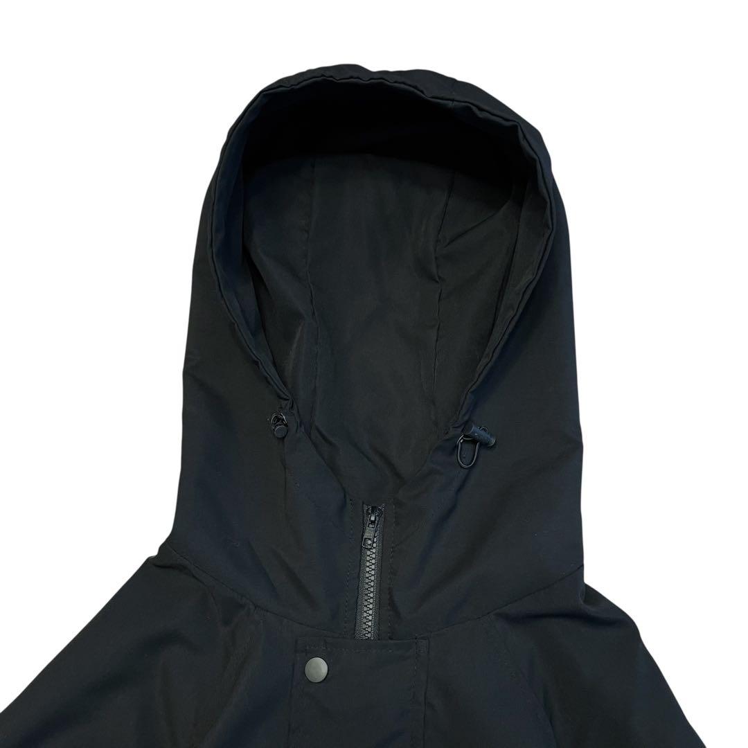 美品】USED 00s ナイロン アノラックパーカー ドローコード付き BLK