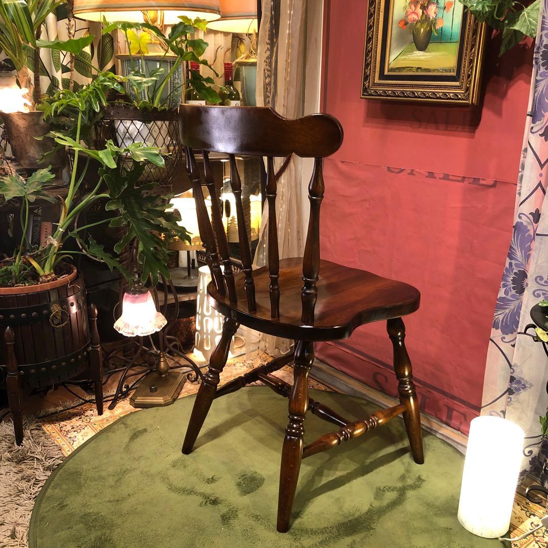 L 2-1 キツツキマーク ヴィンテージ スピンドルチェア 飛騨産業