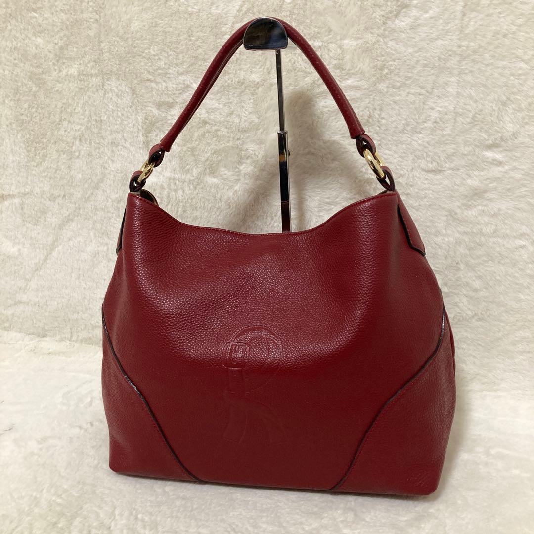 美品 ロベルタディカメリーノ ショルダーバッグ　レーネ レッド ロゴ トート ロベルタディカメリーノ ショルダーバッグ レーネ レッド ロゴ トート