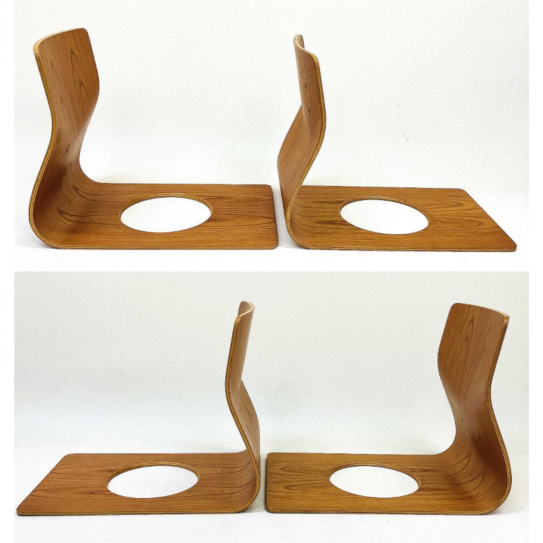 Tendo 天童木工 座椅子 2脚セット 藤森健次 曲げ木 ケヤキ板目 曲木⑱