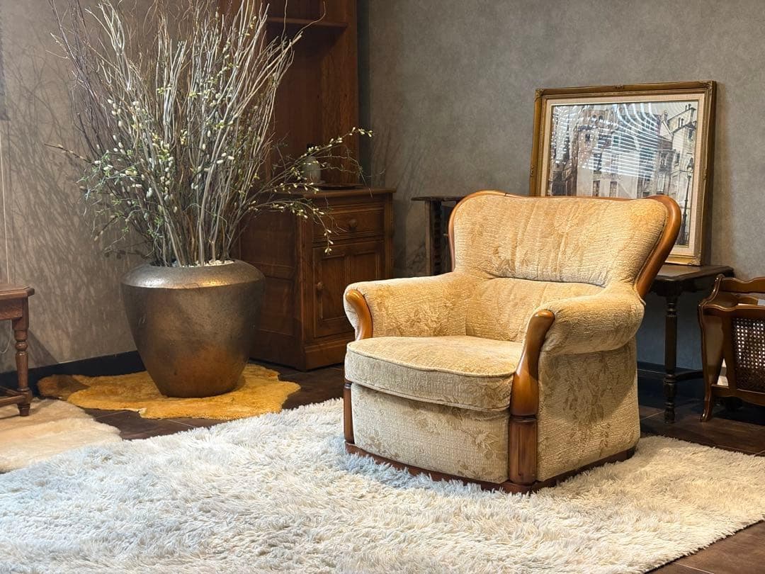 希少 hikari 光製作所 1人掛けソファ アームソファ ファブリック nZ