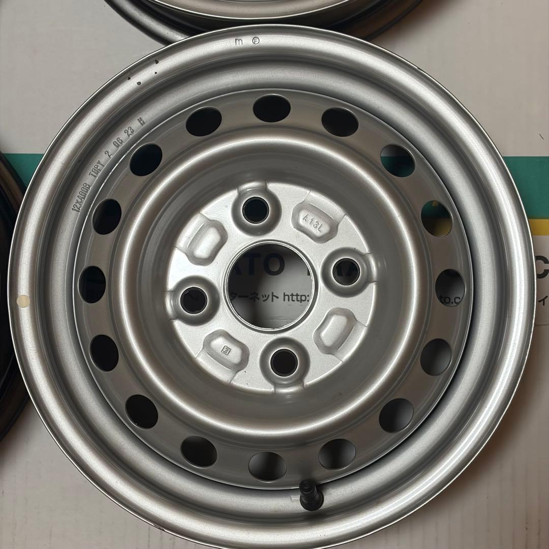 轟*匠様 新車外し 4本 ダイハツ スチールホイール 12インチ 4.00B ハ
