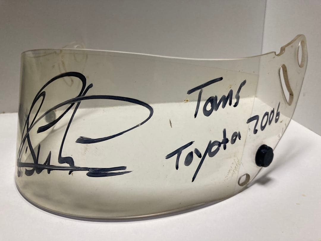 F1ドライバー エイドリアン・スティール 直筆サイン入り ヘルメットバイザー J.ビルニューブ 実使用 直筆サイン入本人用ヘルメットバイザー2点