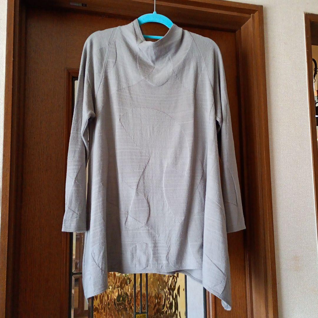 ヨーガンレール チュニックワンピース 身幅約51 グレージュ 毛 綿
