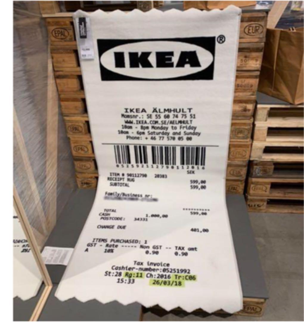 IKEA×ヴァージル・アブロー MARKERAD マルケラッド レシートラグ