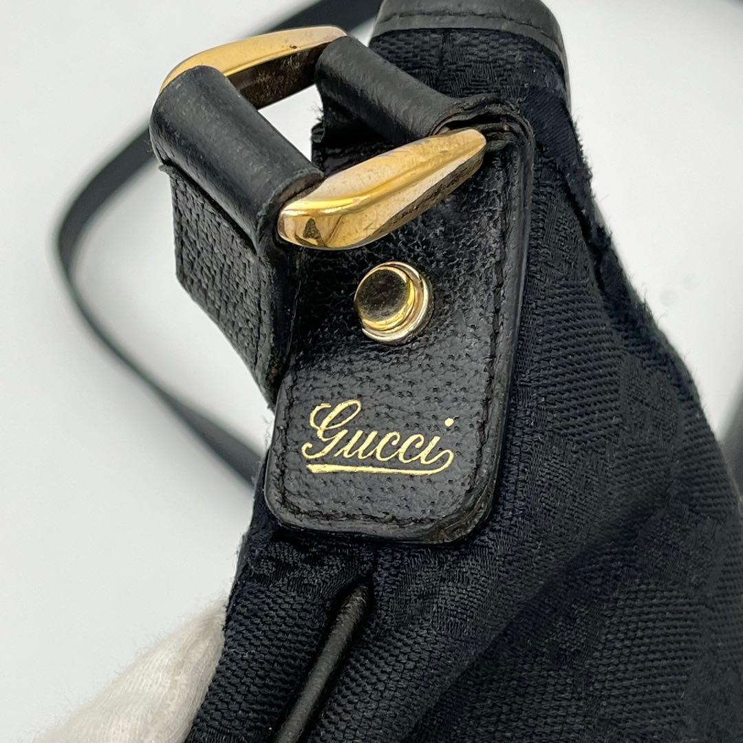 GUCCI ショルダーバッグ サコッシュ GGキャンバス アビーライン ブラック