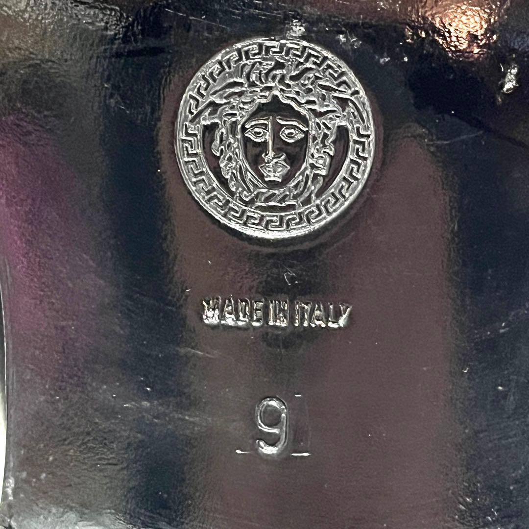 ★美品★GIANNI VERSACE★スワールトゥ★9(27.5cm)★ブラック