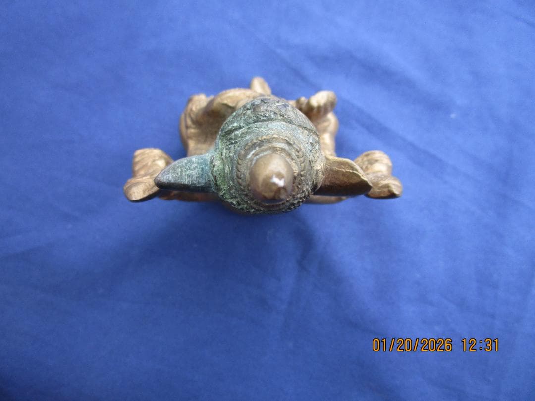 仏像 渡金仏【?】ガネーシャ像 時代物 象の顔の仏 頭部に錆あり 1体