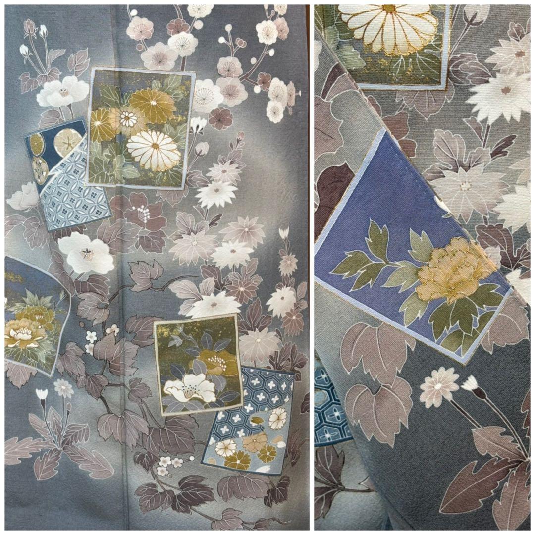 正絹豪華作家物色留訪問着4点フルセット 色留 袋帯 帯締め帯揚げ