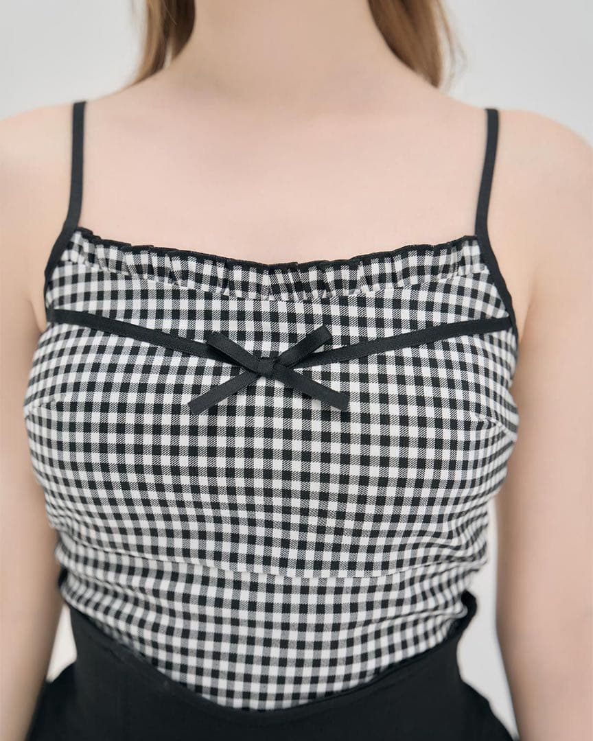 ミシェルマカロン ギンガムチェックキャミsetトップス