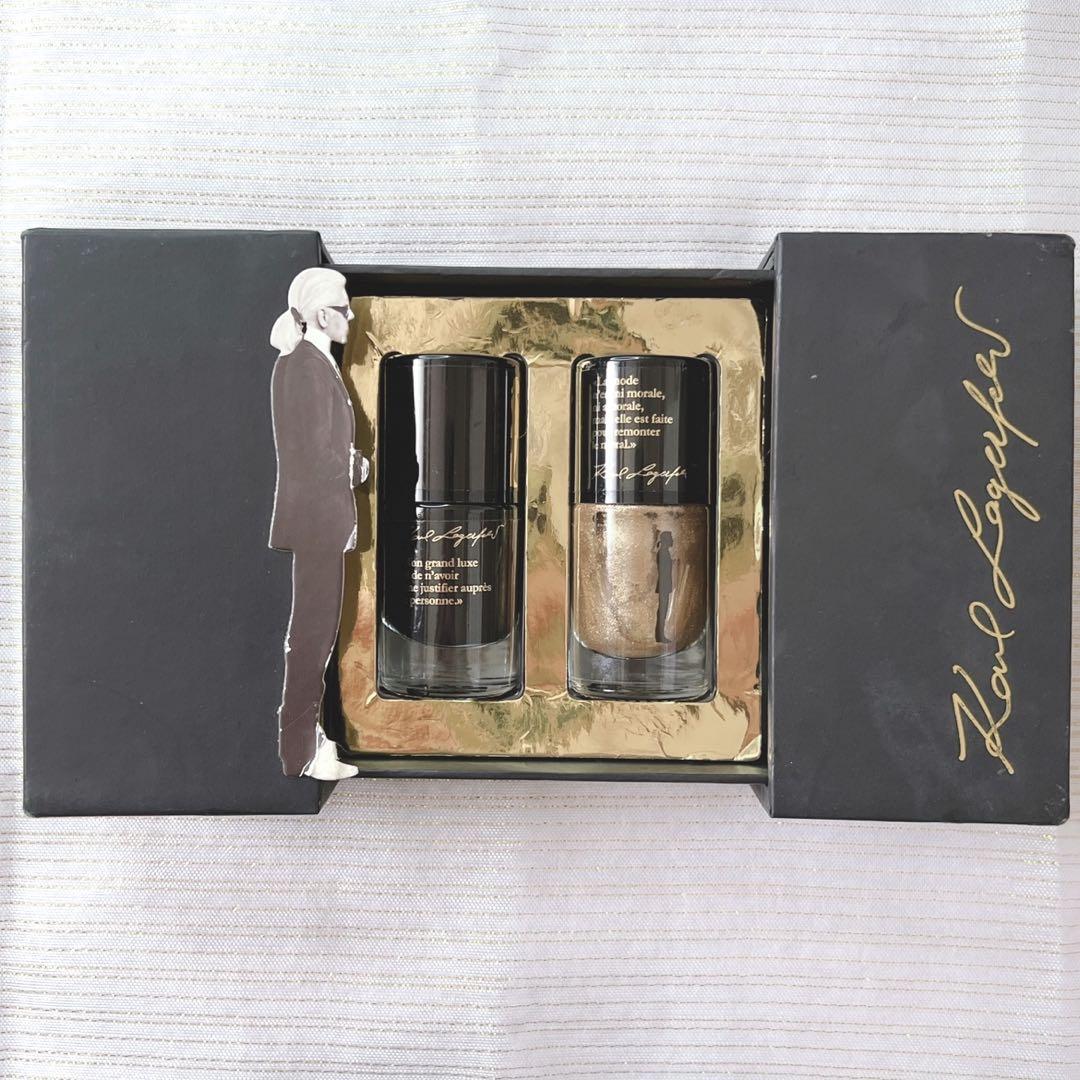 激レア カールラガーフェルド ネイル 箱 マニキュア ブラック ゴールド