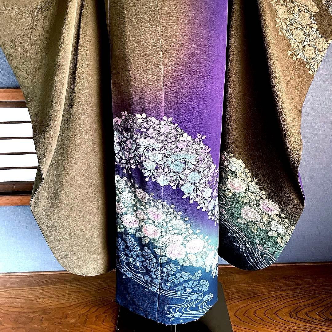 振袖フルセット 辻ヶ花 手描き友禅 ぼかし染め 成人式振袖 振袖 裄丈70