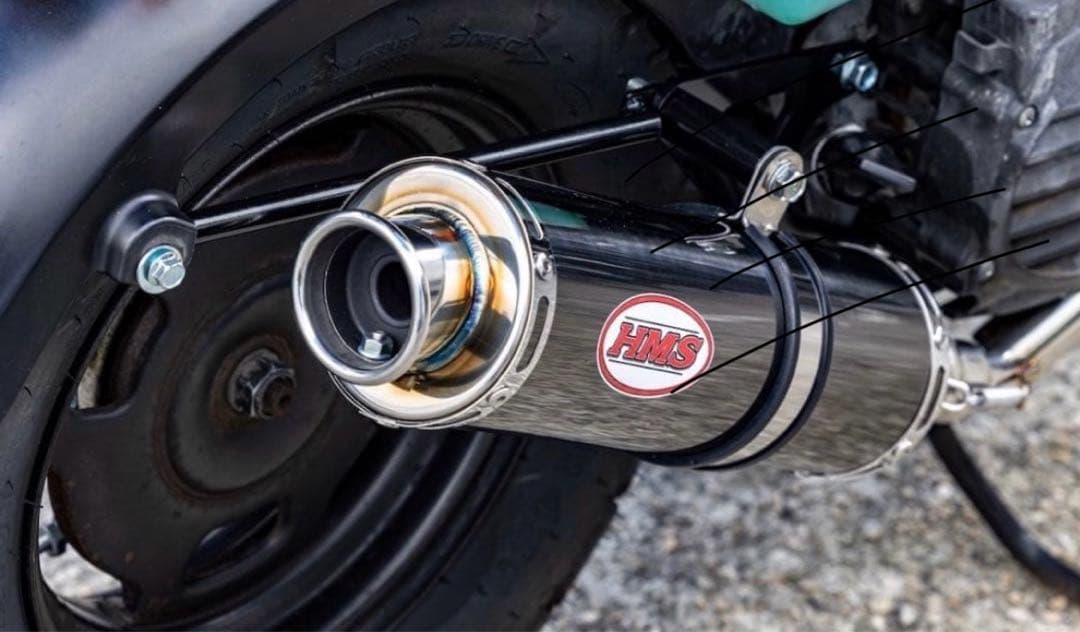 新 HMS製AF58 ズーマー 50 B2X ステンレスマフラー ブラック - メルカリ