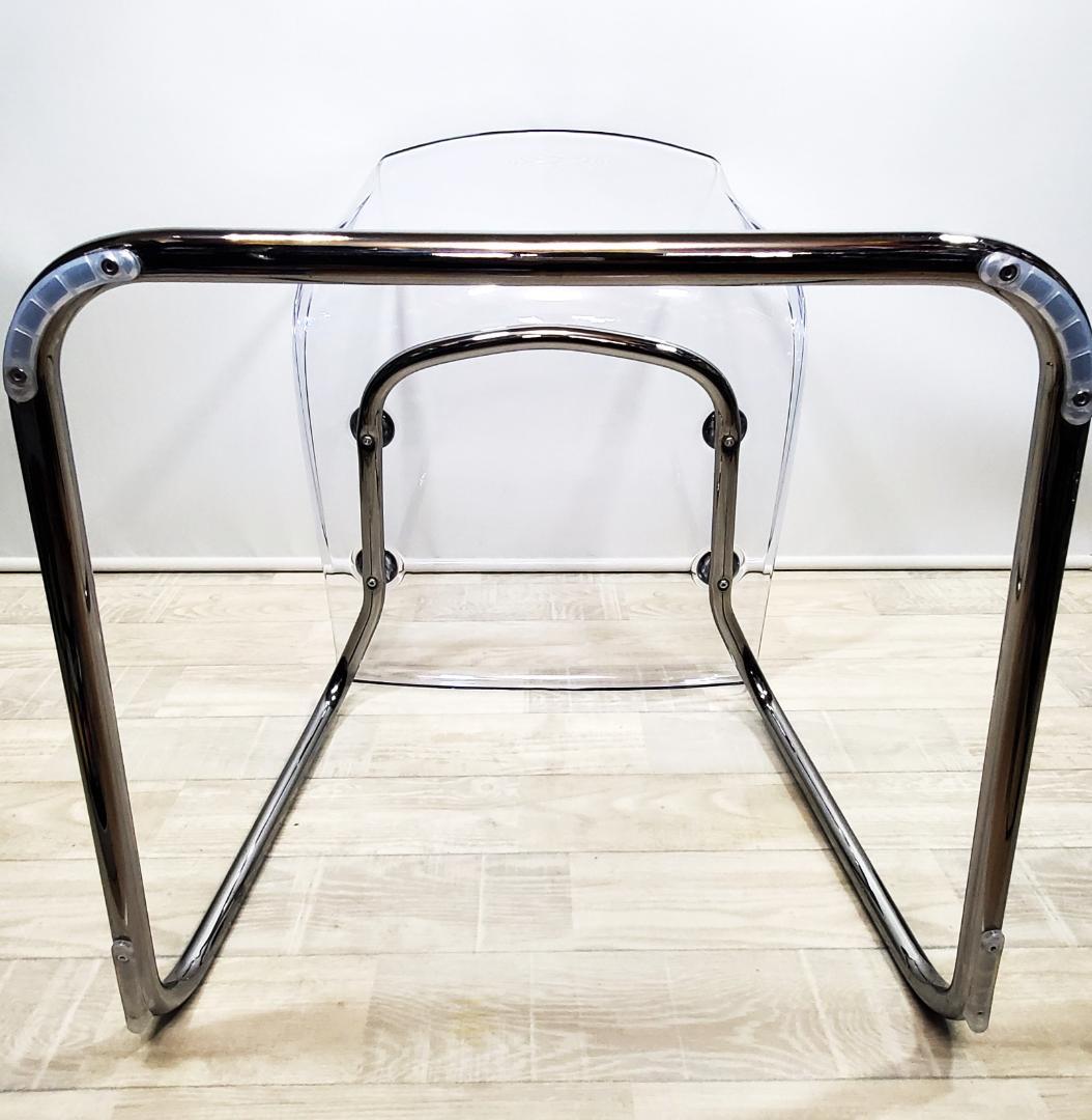 美品☆IKEA イケア☆TOBIAS トービアスチェア☆クリア クロムメッキ