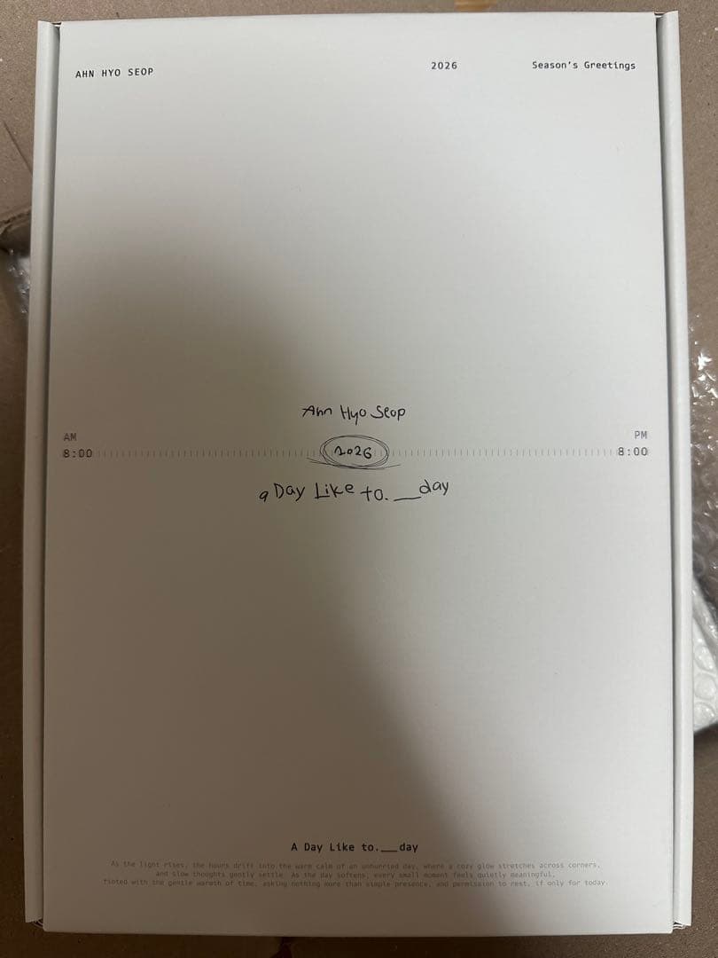 アンヒョソプ 2026シーグリ [A Day Like to.___day] アン・ヒョソプの2026年シーグリ[A Day Like to.___day]が発表されたよ