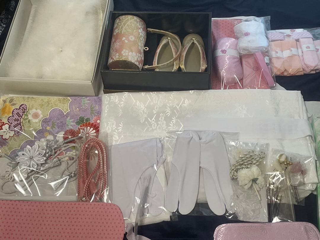 専用 振袖 着物 ピンク✖️シャンパンゴールドクリーム系 刺繍 一式