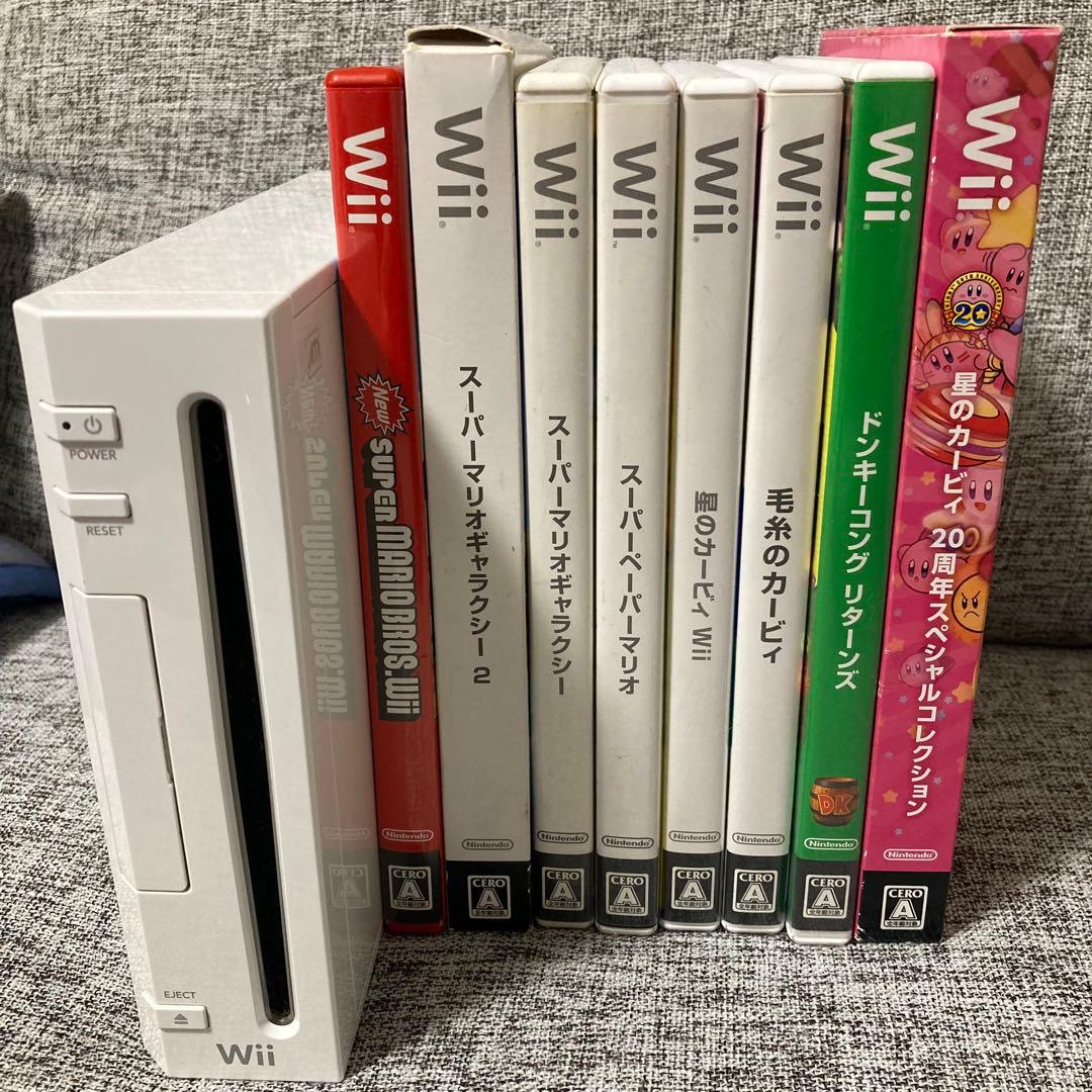 動作確認済※Wii本体 おまけ ソフト8本 セット販売 箱・説明書付 - メルカリ