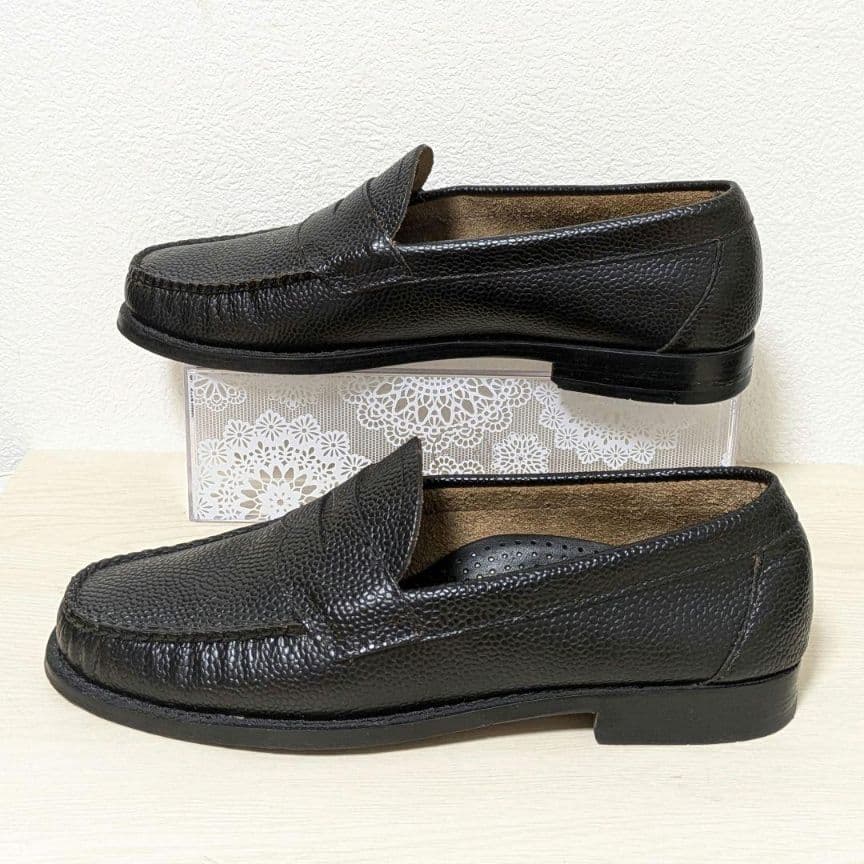 未使用級☆G.H.BASS ジーエイチバス ローファー シボ革 本革 40