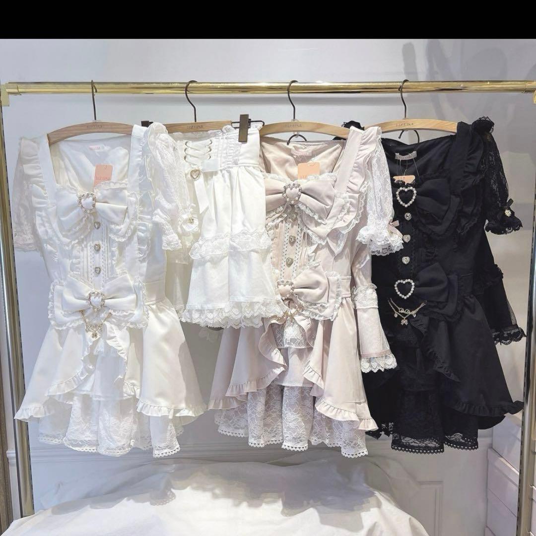 LIZLISA リズリサ フロントカシュクールBIGリボンセットアップ