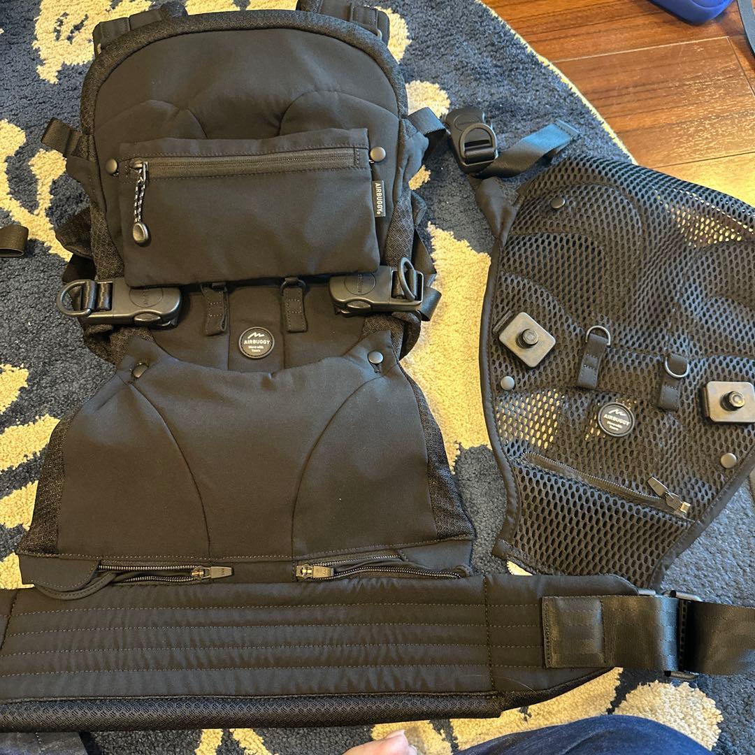 AIRBUGGY ブラック 抱っこひも メッシュバック付き