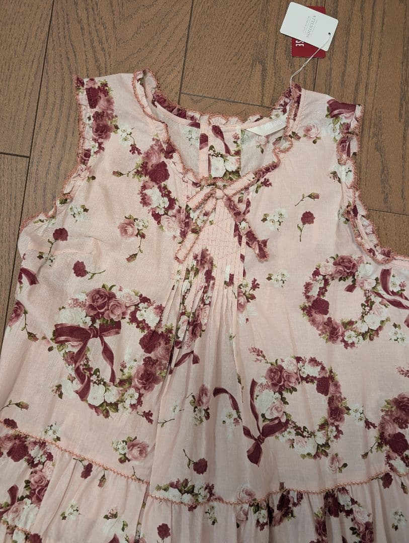 未使用品タグ付き)ピンクハウス ブーケとうさぎのミディワンピース