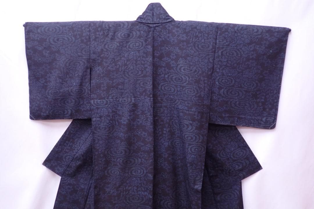 逸品 本場結城紬 証紙付 身丈157.5cm(+4cm) 真綿手紬 単衣仕立て