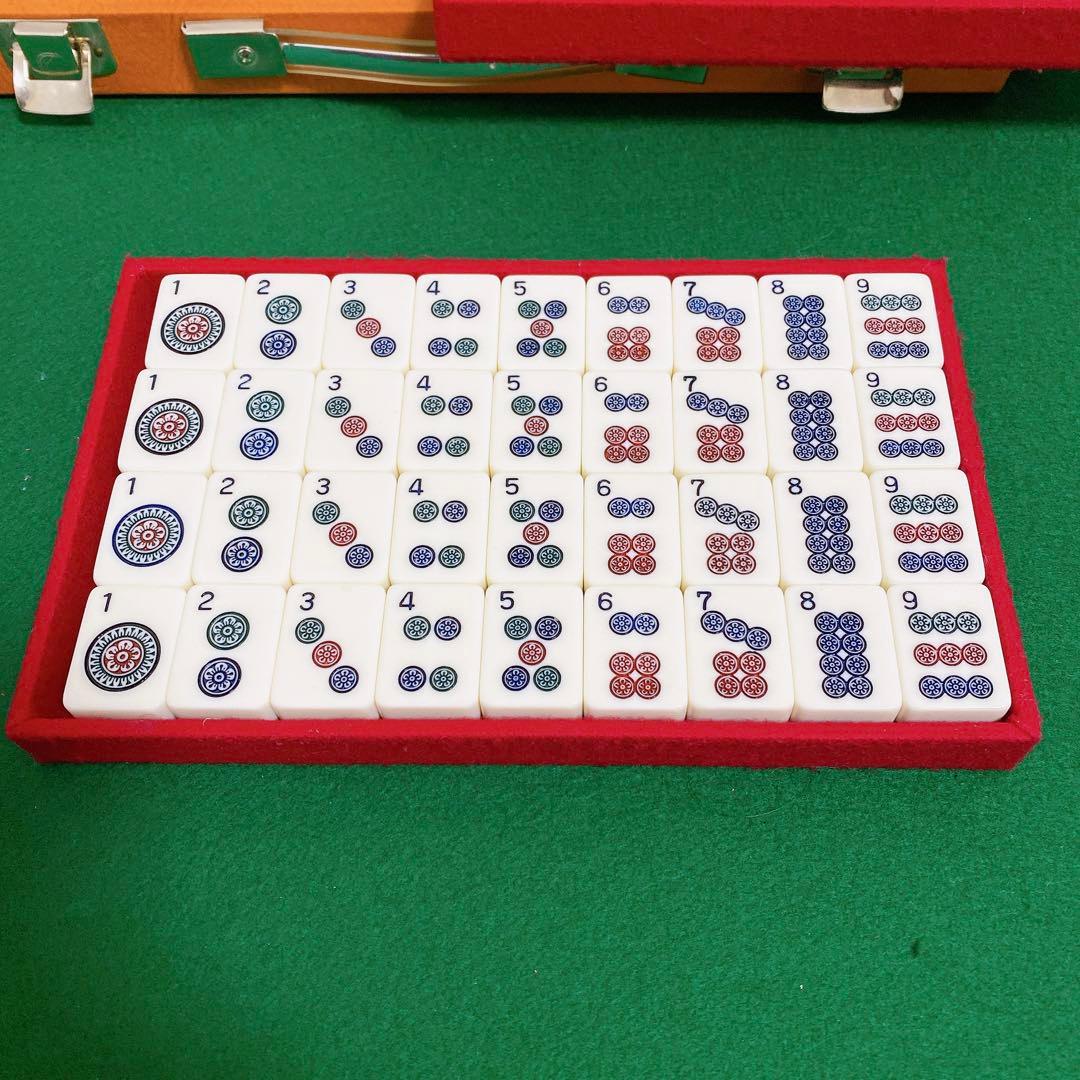 美品】 ミズノ丸一 国士 ジャンボ アメリカ麻雀 麻雀牌 金文字 特大牌