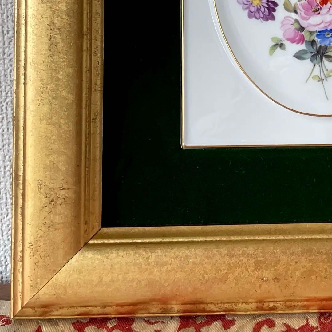 額装五つ花＊額装34cm×31cm・画18cm×15cm・Meissen・美品