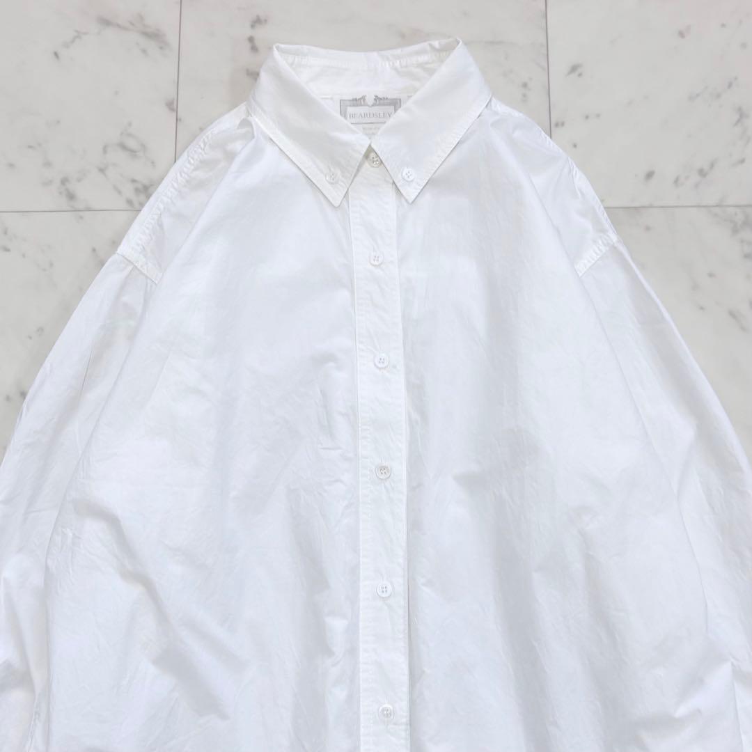 極美品✨ビアズリー シャツチュニック ロングシャツ 白シャツ オーバー