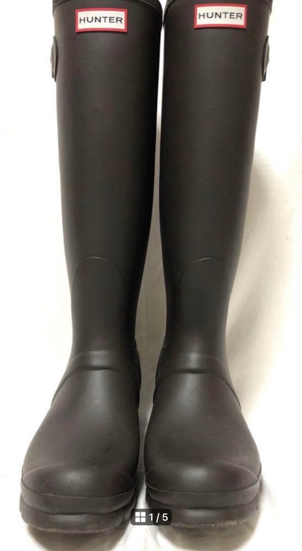HUNTER UK7ロングレインブーツ 25.5〜26㎝☆HUNTERレインブーツUK7 ハンターブーツ長靴ロングブーツ