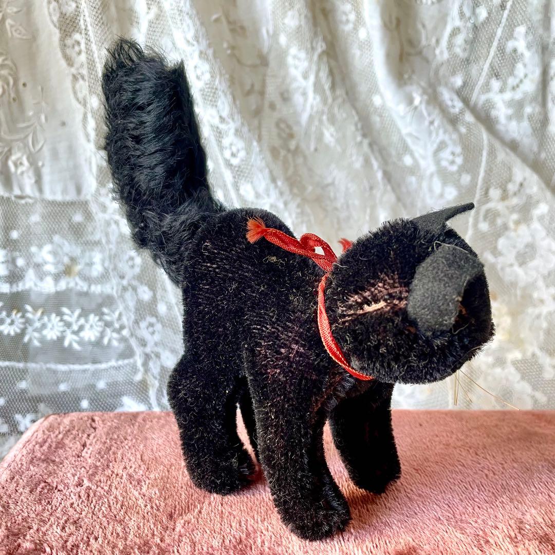 ハーマン黒猫ぬいぐるみ ドイツヴィンテージHERMANN 検フランス
