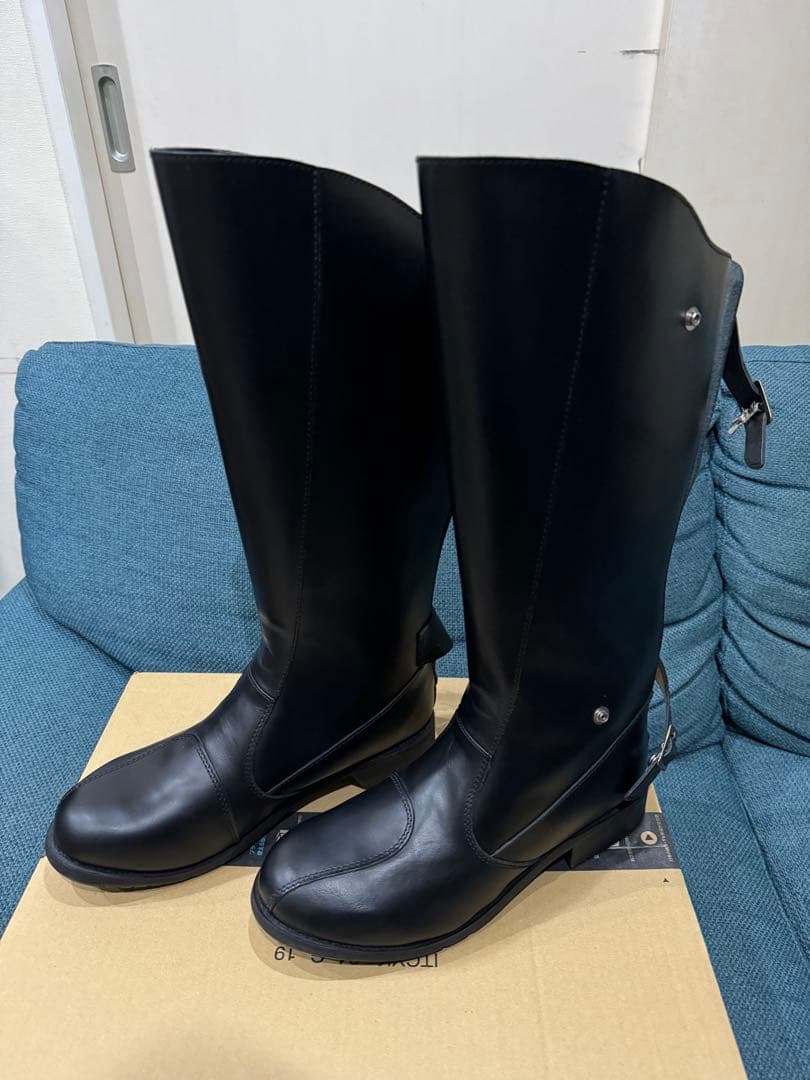 コーストライン 斜めカットロングブーツ 特攻ブーツ ブラック 28