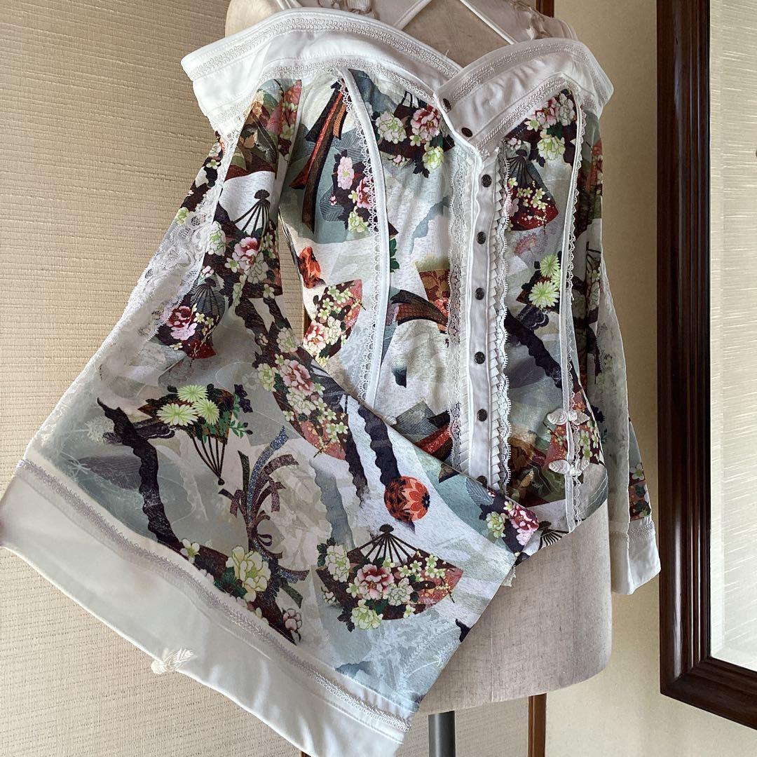 極美品！OZZ ONESTE 和チャイナ白セットアップ［商品番号9］