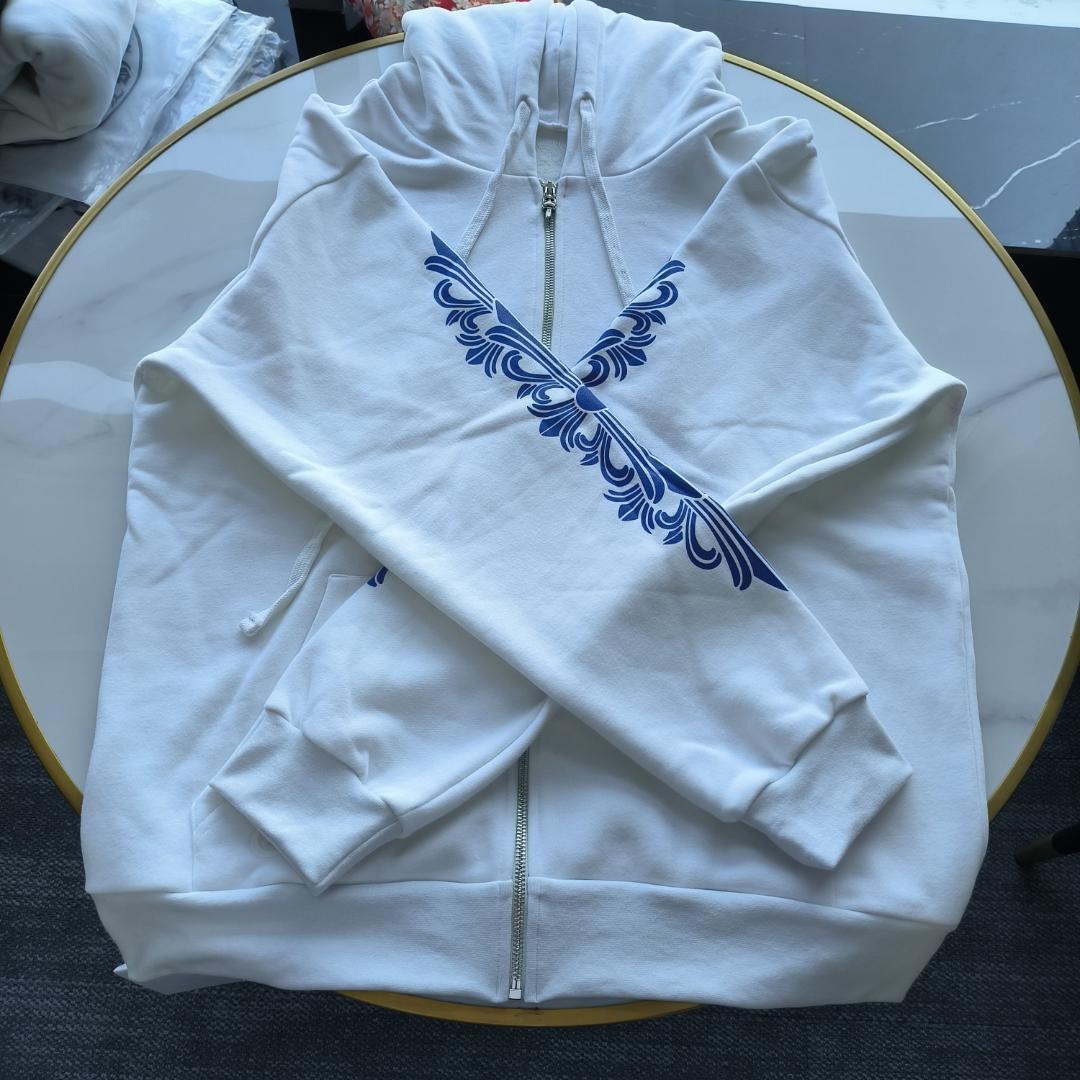 クロムハーツ×ローリングストーンズ ジップパーカー 白×青 - メルカリ