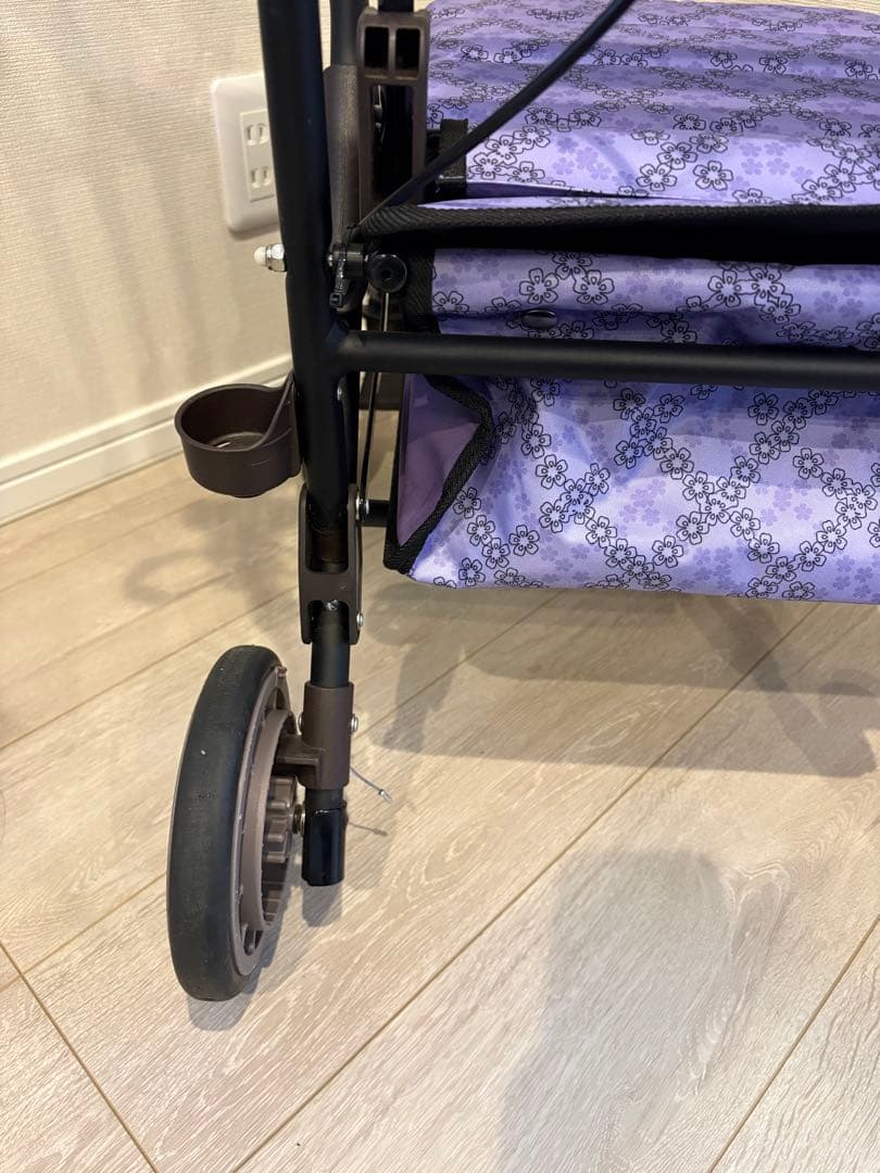 美品】幸和製作所 SLT08 カゴノア L パープル シルバーカー 花柄