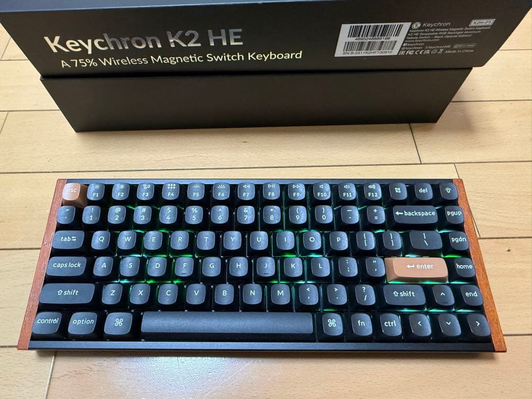 Keychron K2 HE US配列 ブラック Keychron K2 HE Black 75% Aluminum Wireless Keyboard