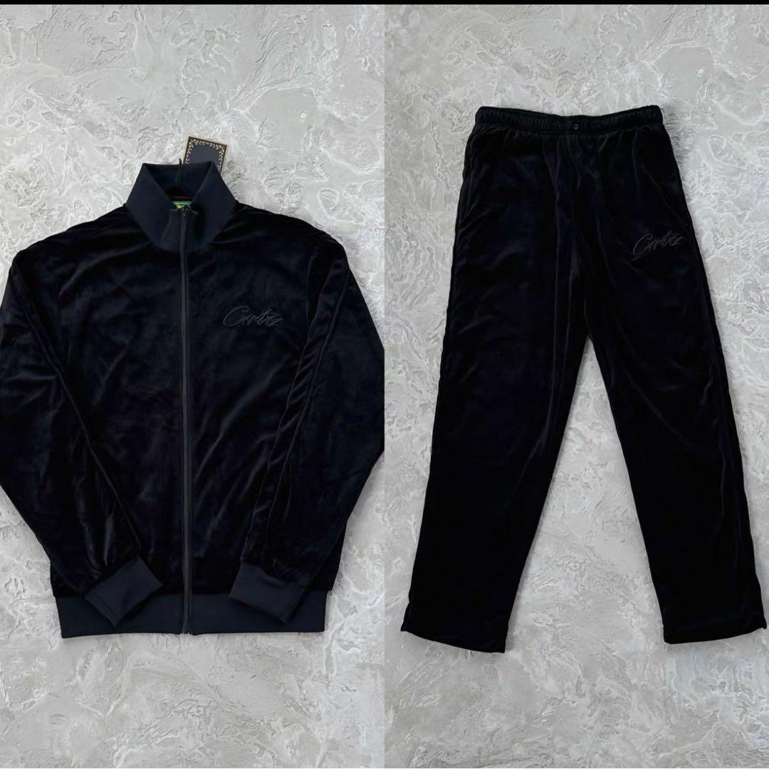 Corteiz ベロア セットアップ ブラック - メルカリ