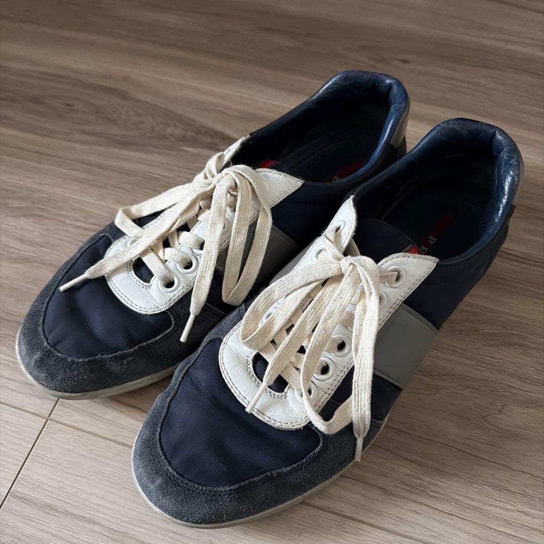 PRADA SPORT シューズ スニーカー ナイロン レザー archive - メルカリ