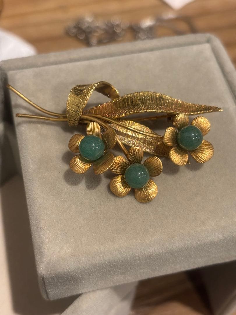 18k GOLD Overly ブローチUSAヴィンテージ 18k GOLD Overly ブローチUSAヴィンテージ