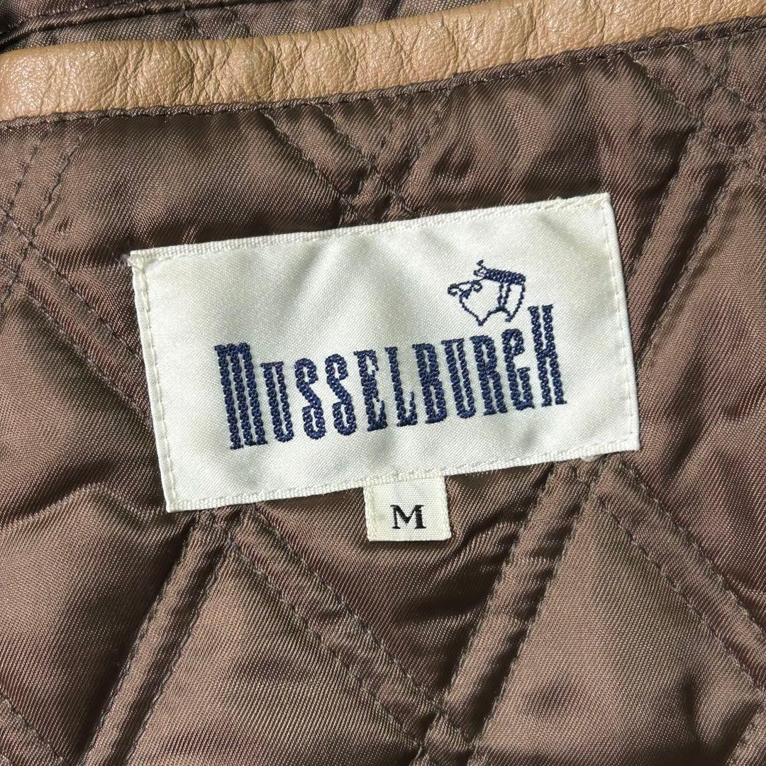 好配色 ヴィンテージ スタジャン レザー ウール 刺繍ワッペン 茶色 日本製