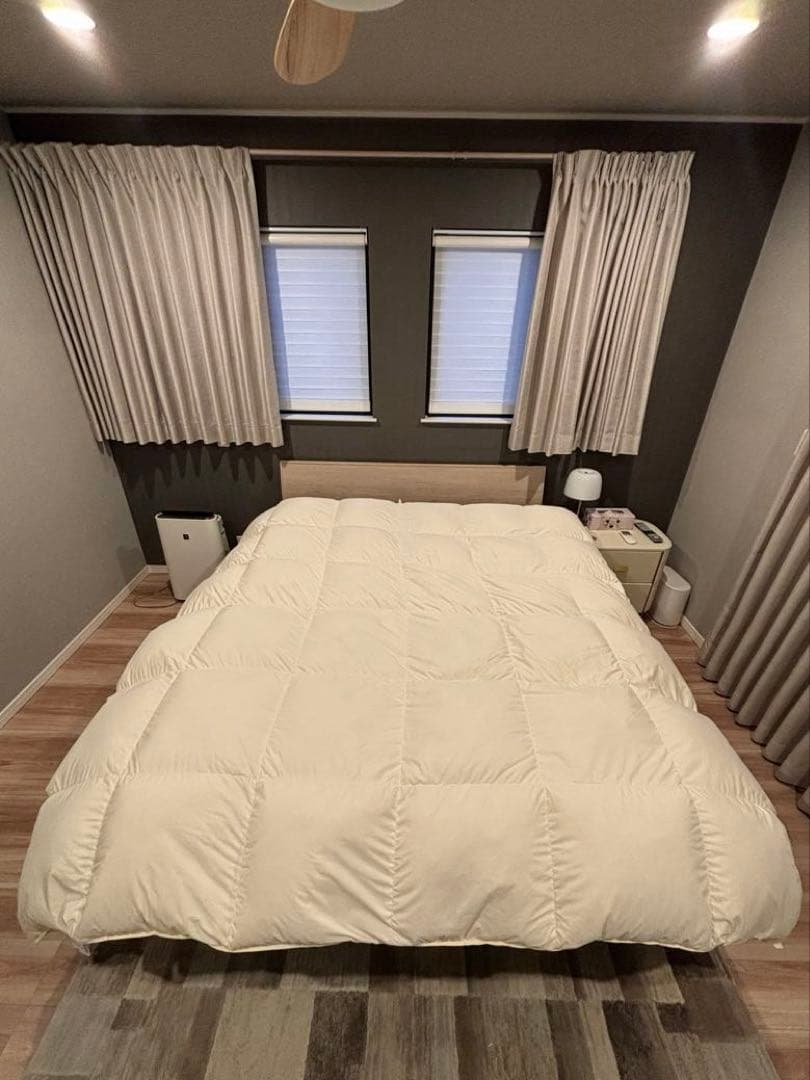 タンスのゲン 羽毛布団 クイーンロング 日本製 ホワイトダックダウン90％ タンスのゲン 27日超お得 羽毛布団 ダブル 冬用 掛け布団 暖かい