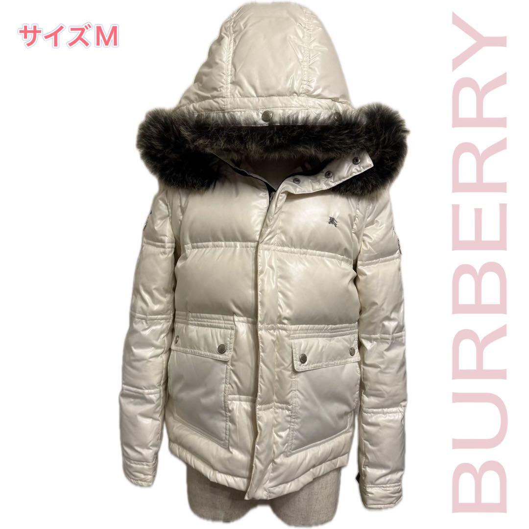 BURBERRY BLACK label ホワイト ダウンジャケット M サイズ - メルカリ