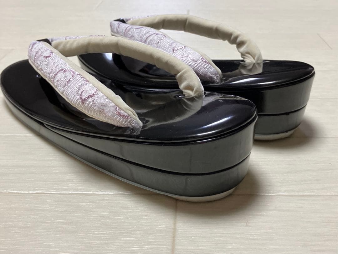 《美品》草履バッグセット　ふくれ織　ジャガード　ローブデコルテ調　成人式