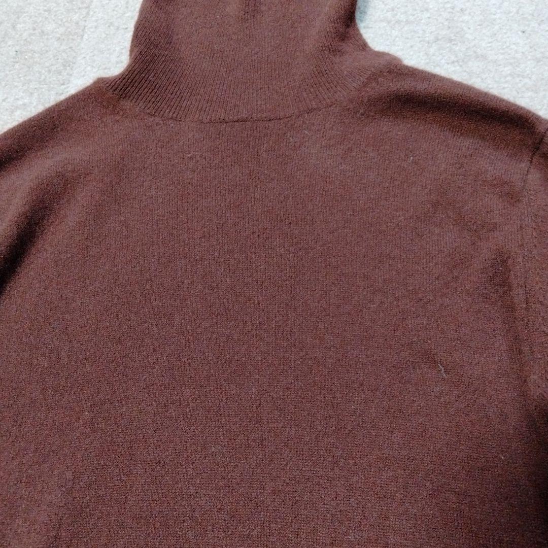 ユニクロ カシミヤタートルネックセーターMブラウン2024茶色 - メルカリ