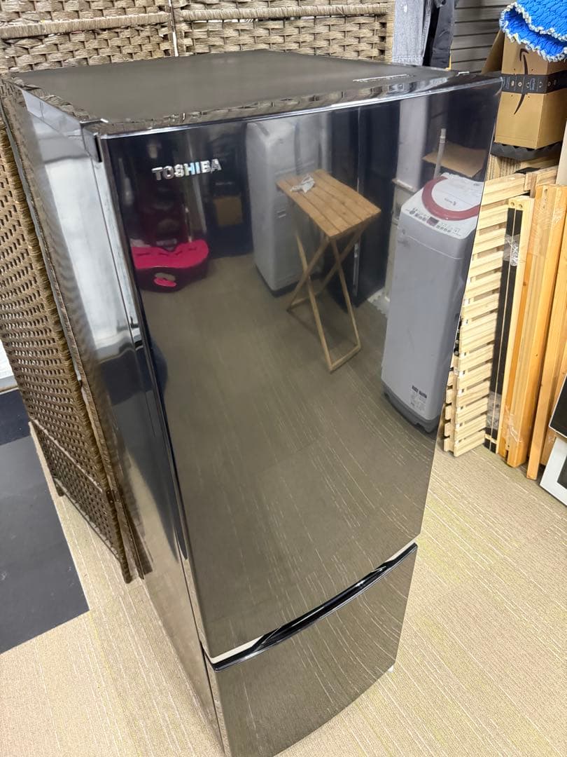 洗浄消毒作業済】TOSHIBA 171L 冷凍冷蔵庫 GR-M17BS(K)