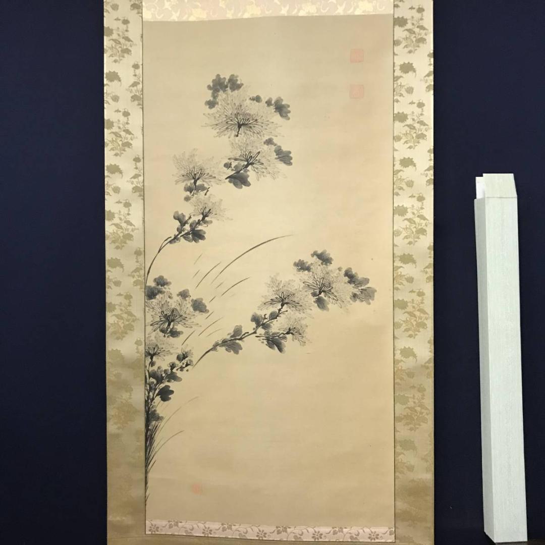 真作】泉州/菊図/菊花図/掛軸☆宝船☆AB-668の通販｜www.k4fashion.com