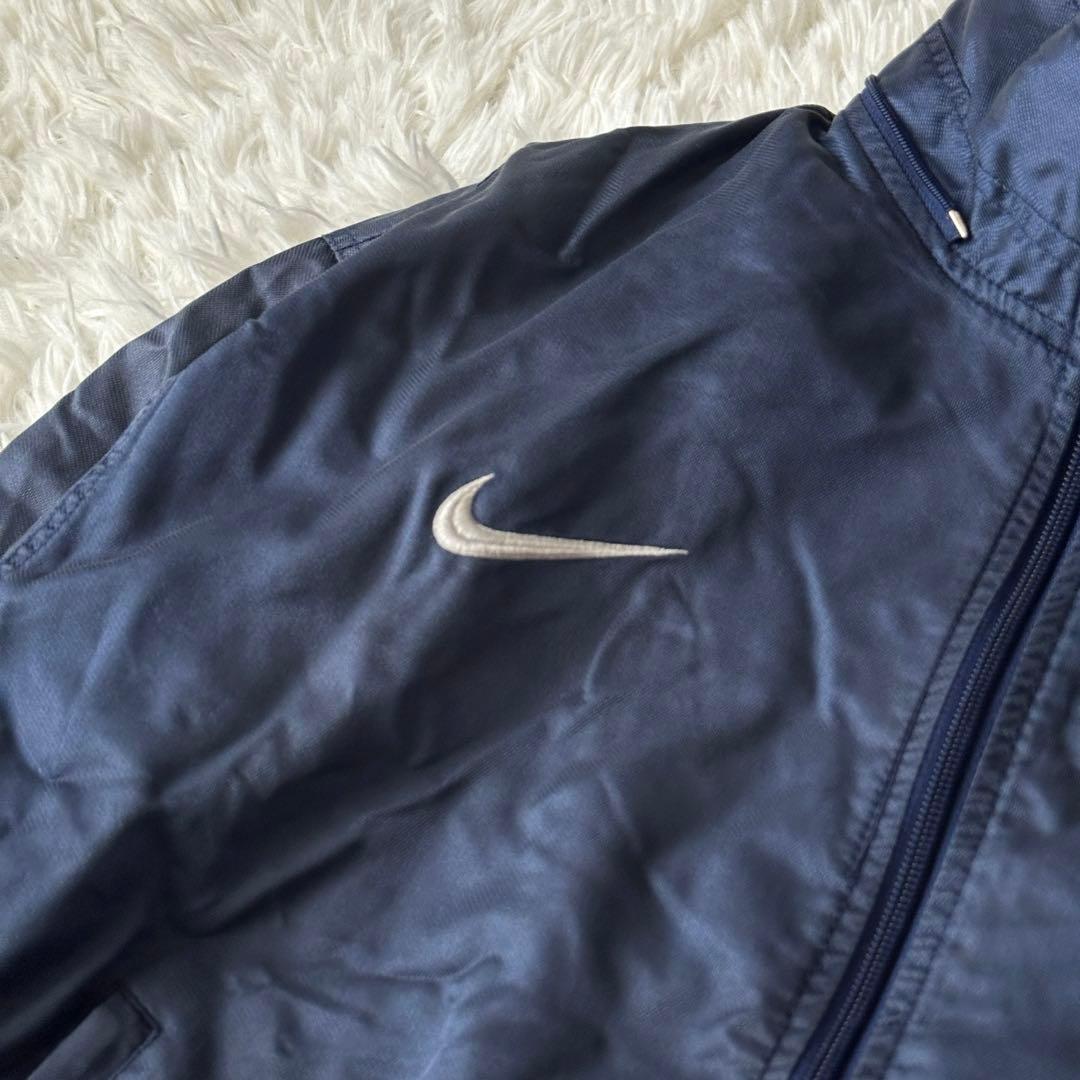 NIKE ナイロンジャケット 銀タグ 90s ネイビー XL 刺繍 ジャンパー